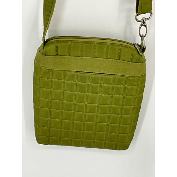 Lug Quilted Crossbody Bag With Adjustable Strap & Zipper Pocket - Olive Green - Picture 3 of 6